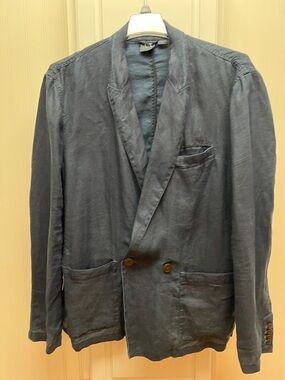 Armani Exchange Navy and White Logo Shirt Label Detail